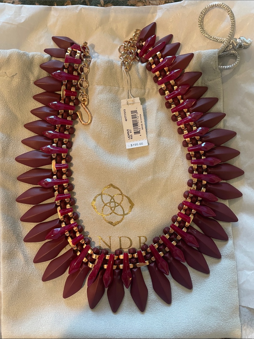 Kendra Scott Maroon Statement Necklace-SEE COMMENTS